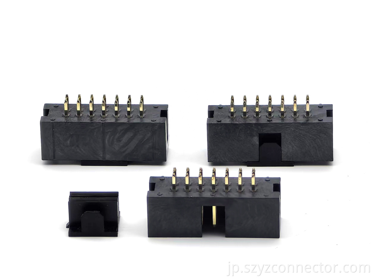 2.54mm Pitch Box header Connector Dual Row Straight H8.8 2*7P